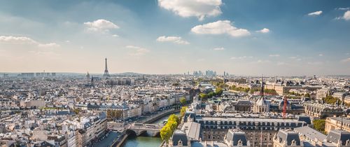 Paris skyline river
