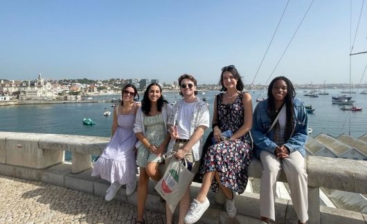 lisbon fall study abroad students water
