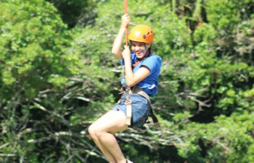 ziplining in mexico during study abroad