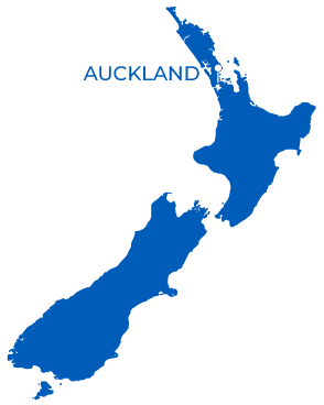 map of new zealand with pin in Auckland