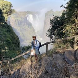 Stella at the Victoria falls in Zimbabwe 