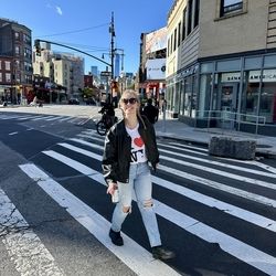 Sarah B. walking in NYC