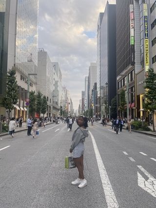 A picture of the Author in Ginza Street