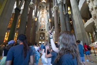 Entering Sagrada Familia