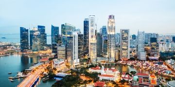 singapore downtown aerial view of buildings