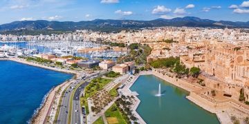 palma spain aerial view downtown