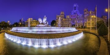 madrid fountains at night