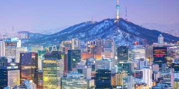 seoul mountain night time