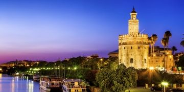 Seville Golden Tower at night