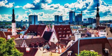 Tallinn skyline, old meets new