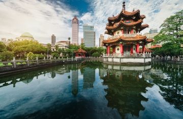 Taipei skyline from the water