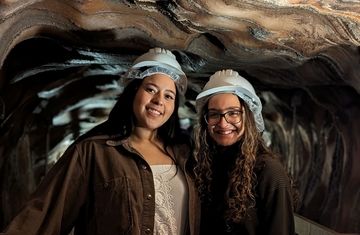 Barcelona students in mine