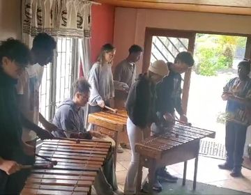 students playing the marimba 