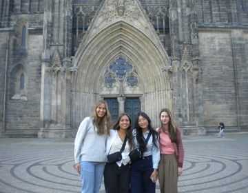 Lara, Kelsie, Me, and Emma at the Magdeburg Cathedral