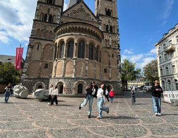 My friend Hanna and I in Bonn. This is the church down the road from Beethoven's house.