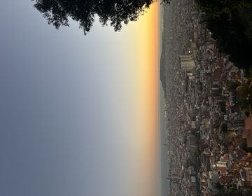 barcelona sunset overlooking city