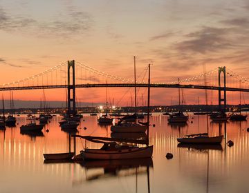 newport rhode island sunset with boats
