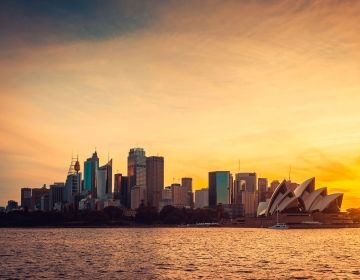 sydney australia skyline at sunset