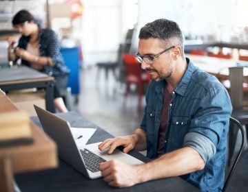 Intern on laptop