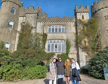 dublin students at castle with vines