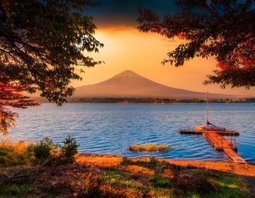 tokyo mt fuji at sunset 