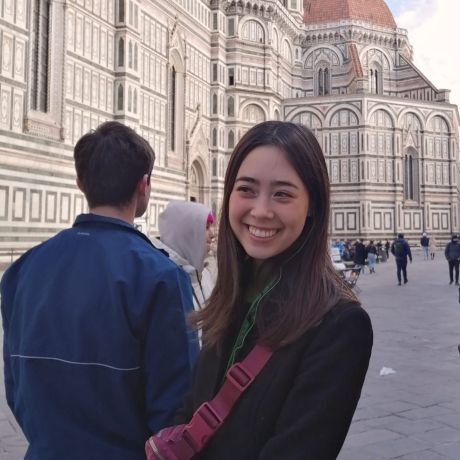 study abroad student by famous building florence