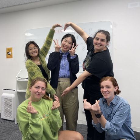 kyoto language students with professor heart