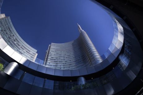 Milan glass skyscrapers