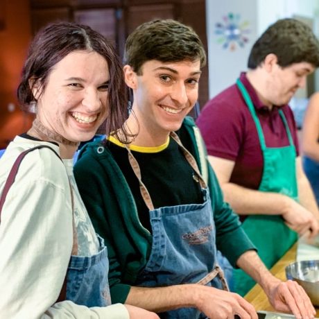 Prague students in cooking class