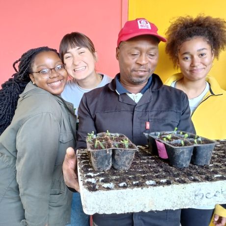 student volunteers gardening cape town