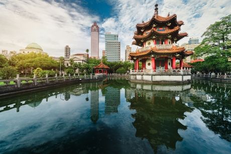 Taipei skyline from the water