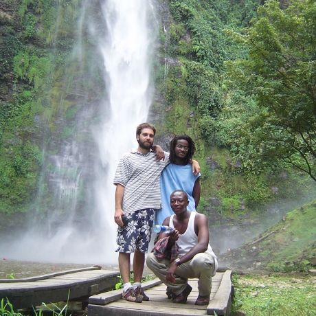 legon trio at waterfall