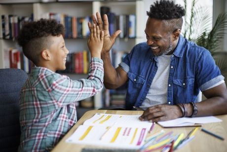 male teacher with student