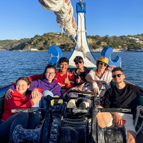 lisbon students on a boat