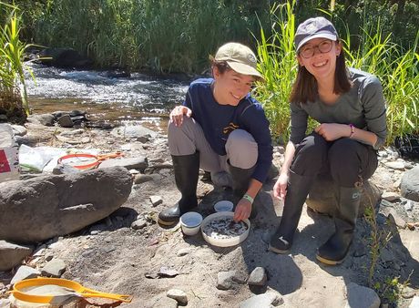 monteverde-girls-stream-looking-for-bugs