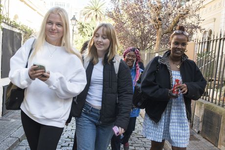 Students walking