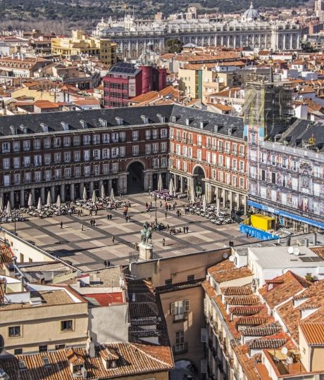 aerial view madrid spain