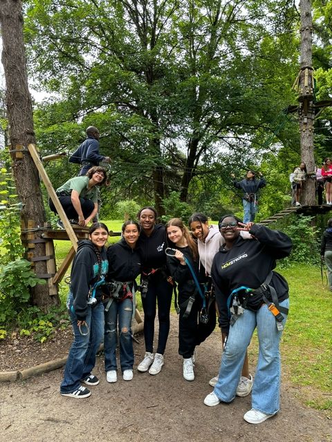 Girls at the ropes course