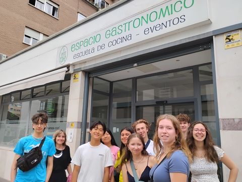 Students waiting to enter our workshop