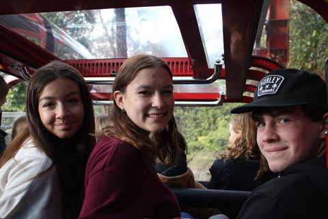 Students on a truck