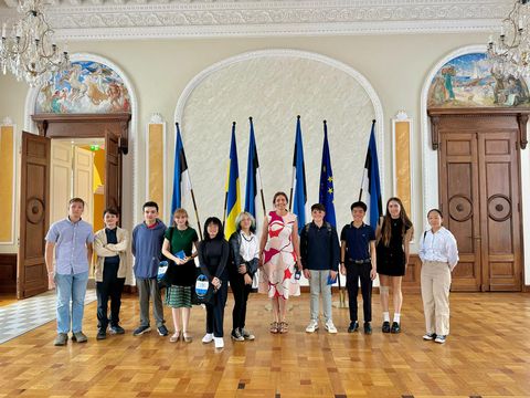 Students on program visiting government building