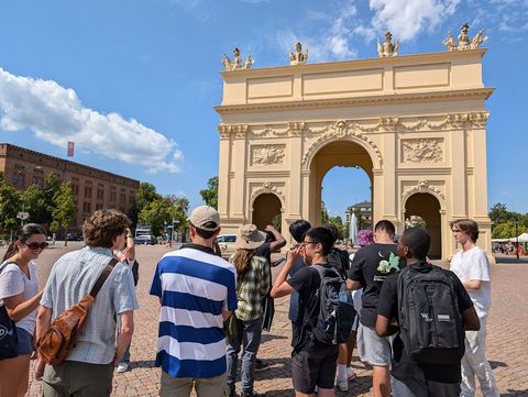 Students on a weekend excursion in France