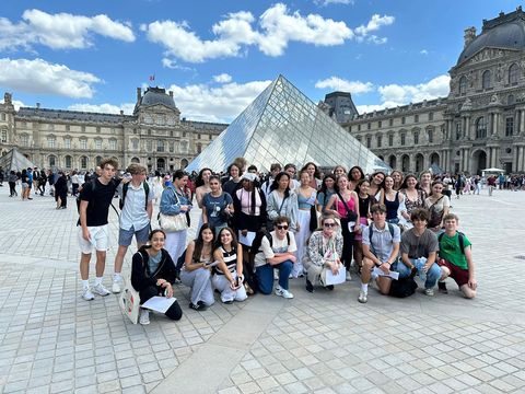 Student participants visiting the Louvre Museum in Paris