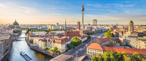 Aerial view of Berlin waterway