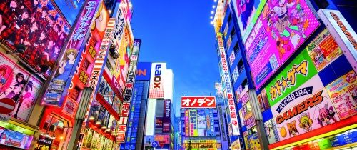 tokyo street with neon lights