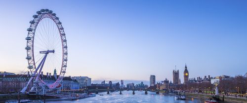 London Eye river at dusk