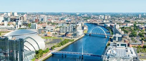 glasgow aerial view of city