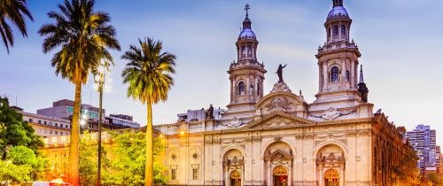 street lights downtown santiago chile latin america