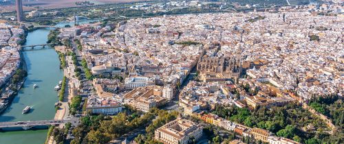 seville aerial view sunny day