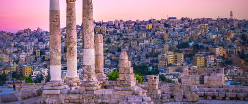 famous ruins amman jordan sunset
